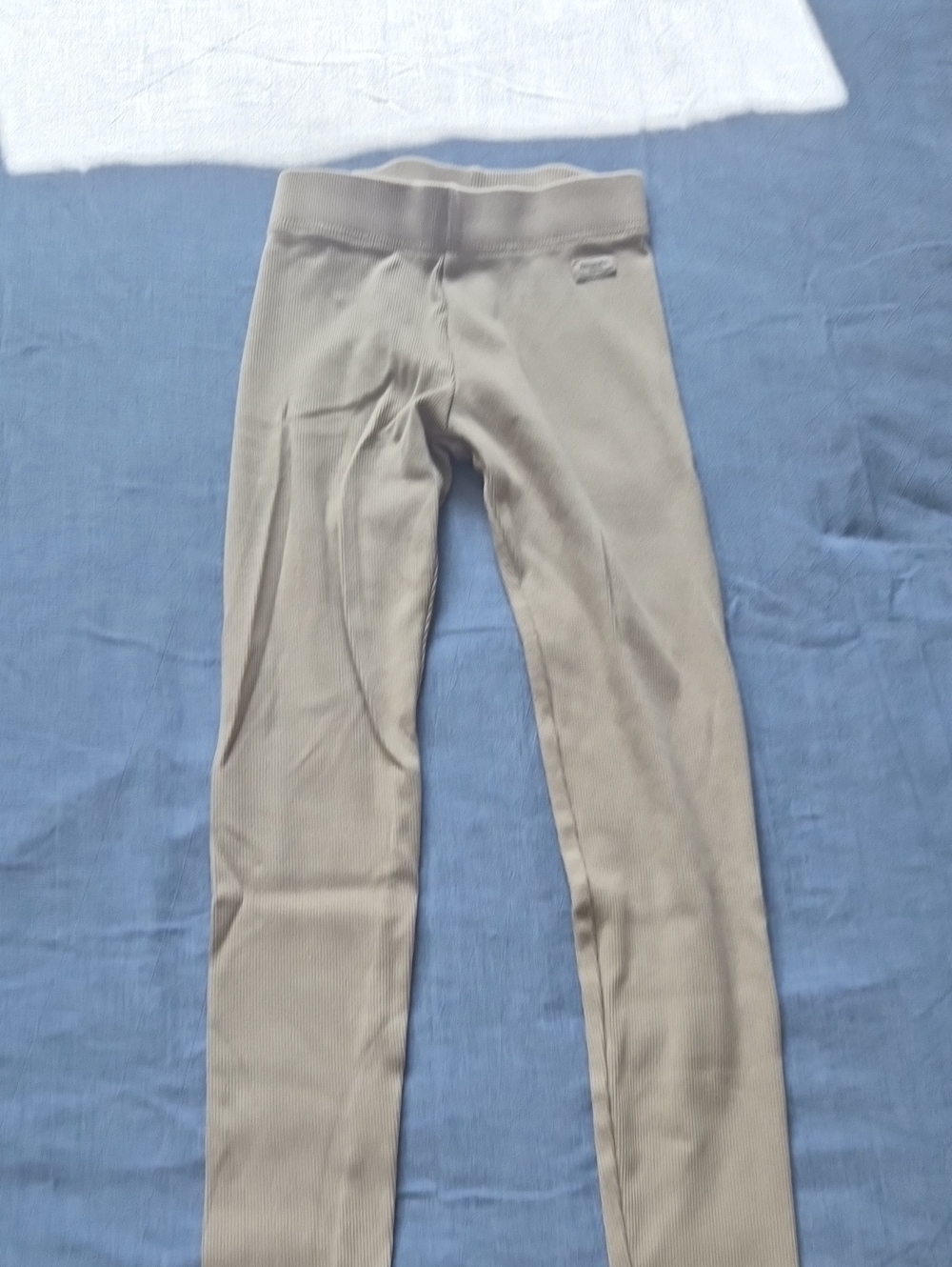 Girls' Neutral Ribbed Leggings - Taupe